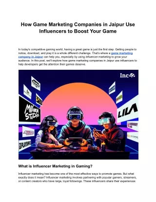 How Game Marketing Companies in Jaipur Use Influencers to Boost Your Game (1)