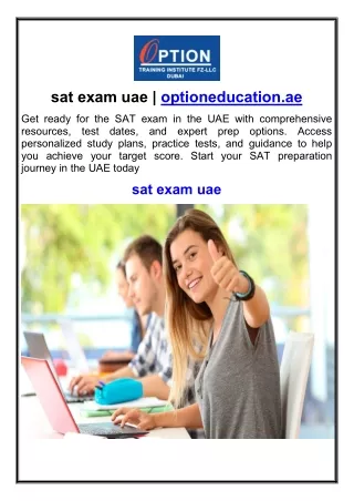 sat exam uae optioneducation.ae