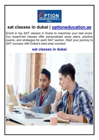 sat classes in dubai optioneducation.ae