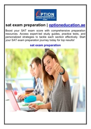 sat exam preparation optioneducation.ae