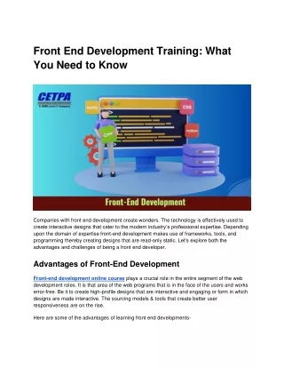 Front End Development Training_ What You Need to Know