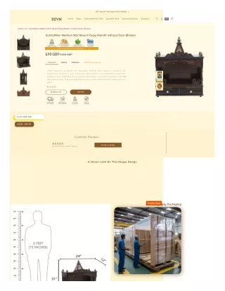 SukhatMan Medium Wall Mount Pooja Mandir without Door