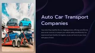 Auto Car Transport Companies