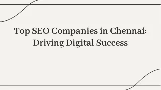Best SEO Companies in Chennai: Your Path to Digital Success