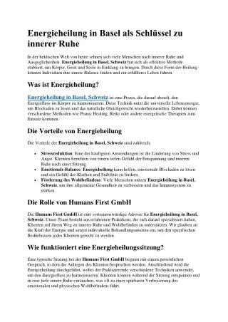 Energieheilung in Basel als Schlüssel zu innerer Ruhe