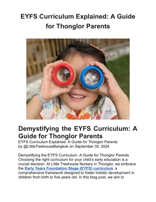 EYFS Curriculum Explained_ A Guide for Thonglor Parents