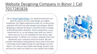 Website Desigining Company In Bijnor