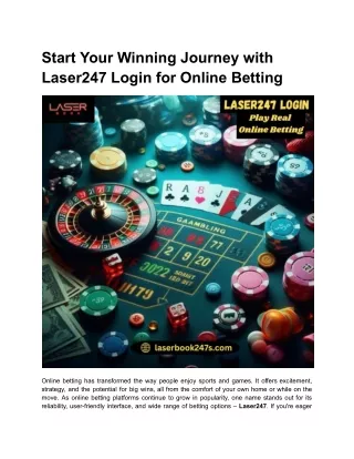 Start Your Winning Journey with Laser247 Login for Online Betting