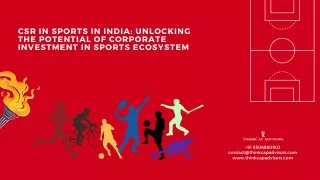 CSR in Sports in India: Unlocking the Potential of Corporate Investment in Sport