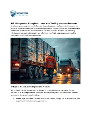 Risk Management Strategies to Lower Your Trucking Insurance Premiums