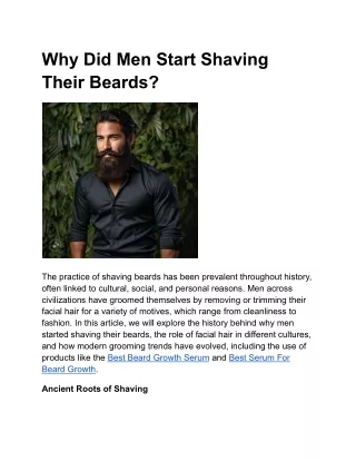Why Did Men Start Shaving Their Beards?