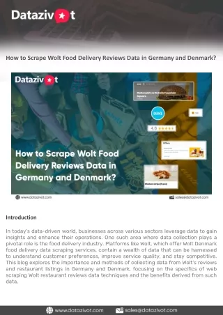 How to Scrape Wolt Food Delivery Reviews Data in Germany and Denmark