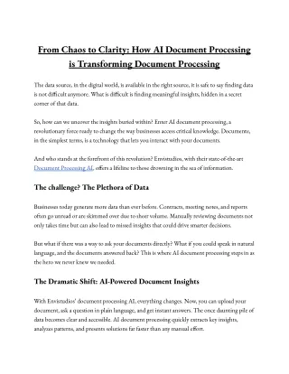 From Chaos to Clarity: How AI Document Processing is Transforming Document Proce