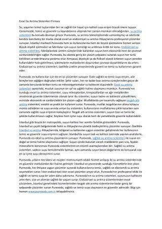 Evsel Su Aritma Sistemleri Firmasi
