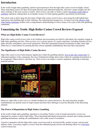 Unmasking the Truth: High Roller Casino Crowd Reviews Exposed