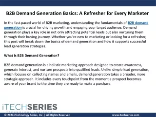 B2B Demand Generation Basics: A Refresher for Every Marketer