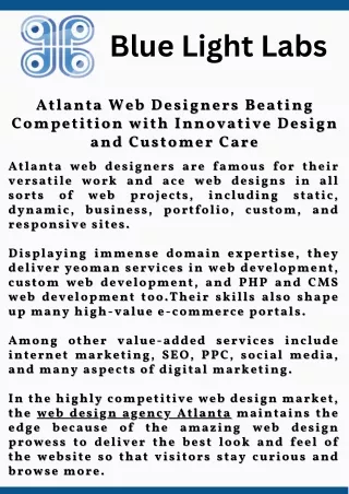 Atlanta Web Designers Beating Competition with Innovative Design and Customer Ca