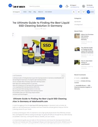 The Ultimate Guide to Finding the Best Liquid SSD Cleaning Solution in Germany -