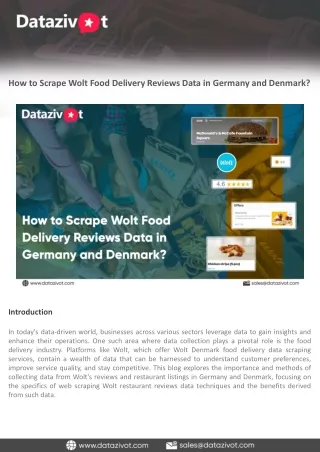 Scrape Wolt Food Delivery Reviews Data in Germany and Denmark.
