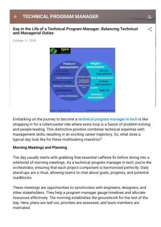 Day in the Life of a Technical Program Manager: Balancing Technical and Manageri