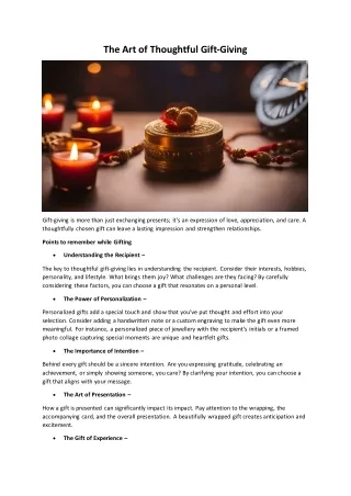 The Art of Thoughtful Gift