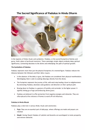 The Sacred Significance of Padukas in Hindu Dharm