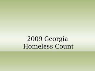 2009 Georgia Homeless Count