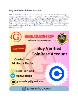 Buy Verified CoinBase Account