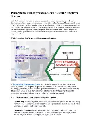 Performance Management Systems Elevating Employee Success