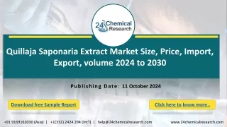 Quillaja Saponaria Extract Market Size, Price, Import, Export, volume 2024 to 2030