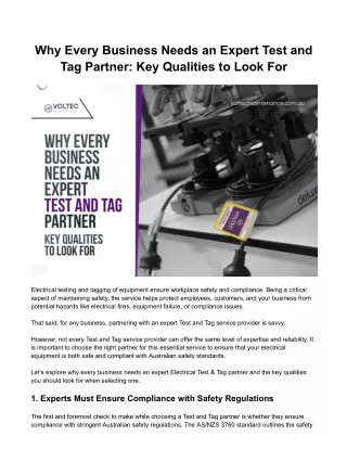 Why Every Business Needs Expert Test and Tag Partner: Key Qualities to Look For