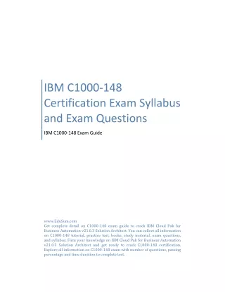 IBM C1000-148 Certification Exam Syllabus and Exam Questions