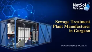 Sewage Treatment Plant Manufacturer in Gurgaon