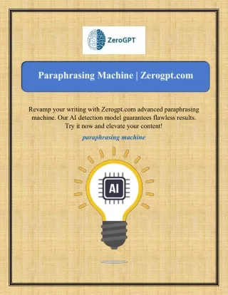 Paraphrasing Machine  Zerogpt.com