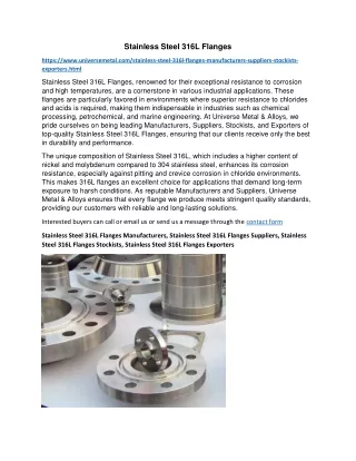 Stainless Steel 316L Flanges
