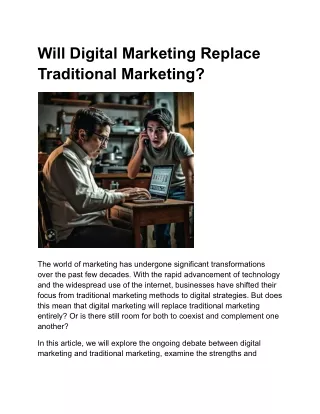 Will Digital Marketing Replace Traditional Marketing?