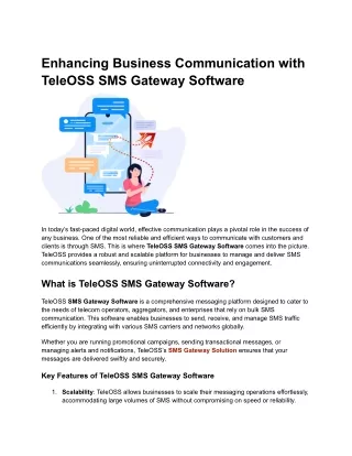 Enhancing Business Communication with TeleOSS SMS Gateway Software