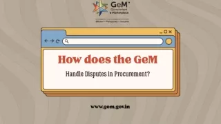How does the GeM Handle Disputes in Procurement?