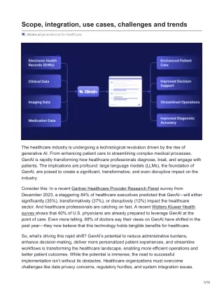 Generative AI in healthcare