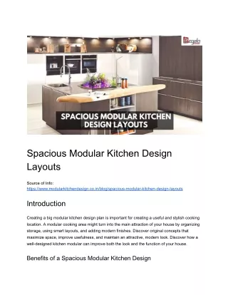 Spacious Modular Kitchen Design Layouts