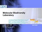 Molecular Biodiversity Laboratory