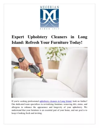 Expert Upholstery Cleaners in Long Island Refresh Your Furniture Today!