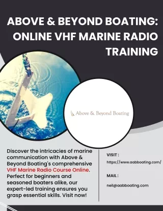 Above & Beyond Boating: Online VHF Marine Radio Training