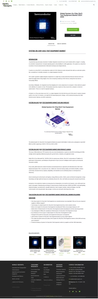 System On Chip (SoC) Test Equipment Market trends