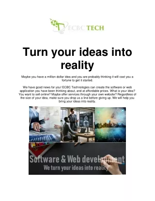 Turn your ideas into reality