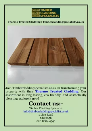 Thermo Treated Cladding  Timbercladdingspecialists.co.uk