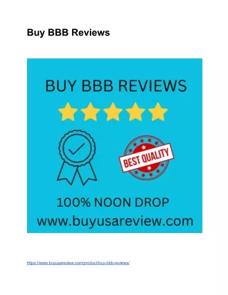 Buy BBB Reviews