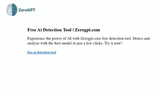 Free Ai Detection Tool Zerogpt.com