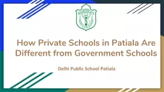 How Private Schools in Patiala Are Different from Government Schools