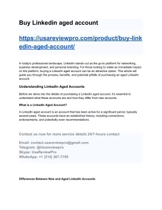 Buy Linkedin aged account